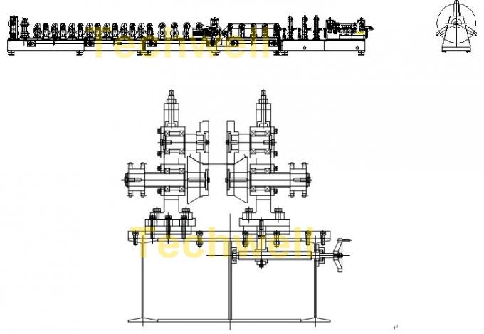 Automatische Stahlpurlin-Rolle, die Maschine mit PLC-Kontrollsystem für Purlins Cee Zee bildet